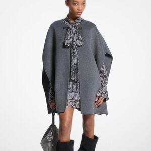 Michael Kors Double Face Wool Blend Cape